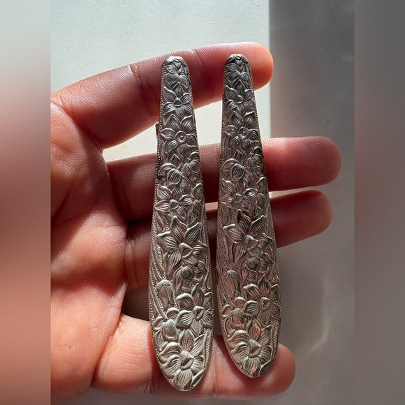 Silver Antique Spoon Barrette . Hair Clips - Picture 3 of 4